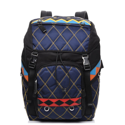 Prada Tessuto Nylon Impunturato Double Buckle Backpack Baltico Black 1 of 8
