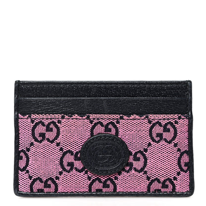 Gucci Monogram Multicolor Retro Interlocking G Card Holder Pink Blue 1 of 7