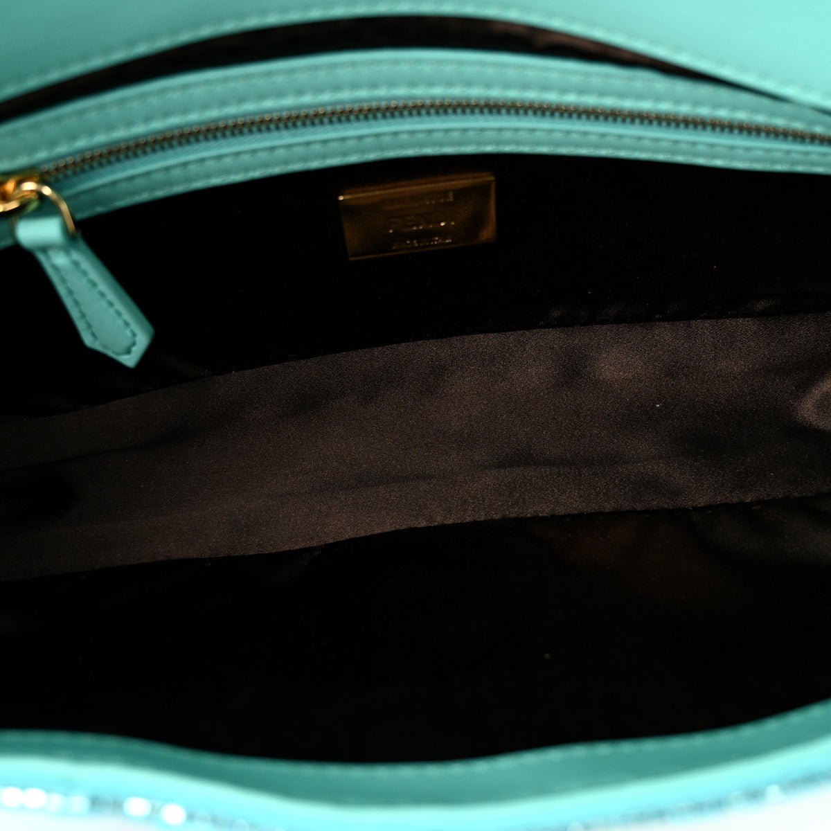 Fendi Sequin Paillettes Vitello Grace Sex and the City Baguette Spring Turquoise 9 of 19