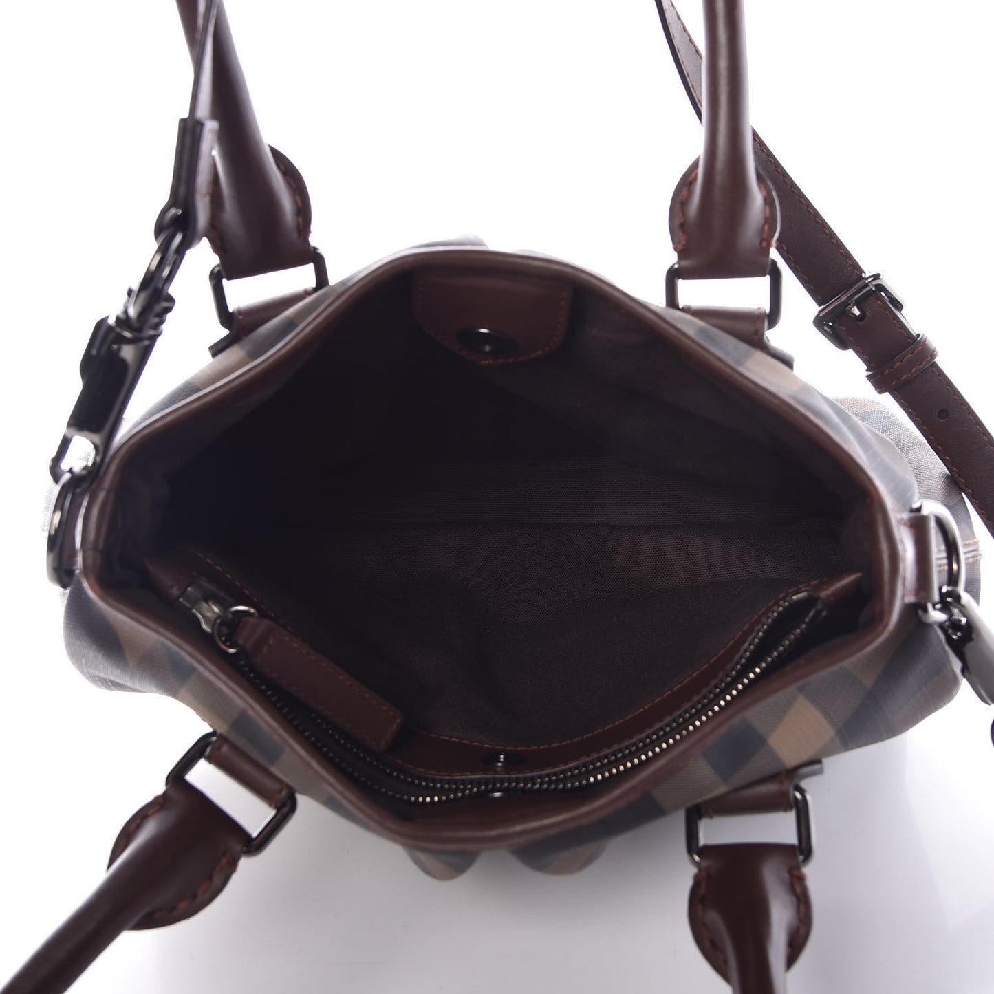 Smoked Check Small Northfield Tote Dark Tan