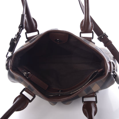 Burberry Smoked Check Small Northfield Tote Dark Tan 7 of 12
