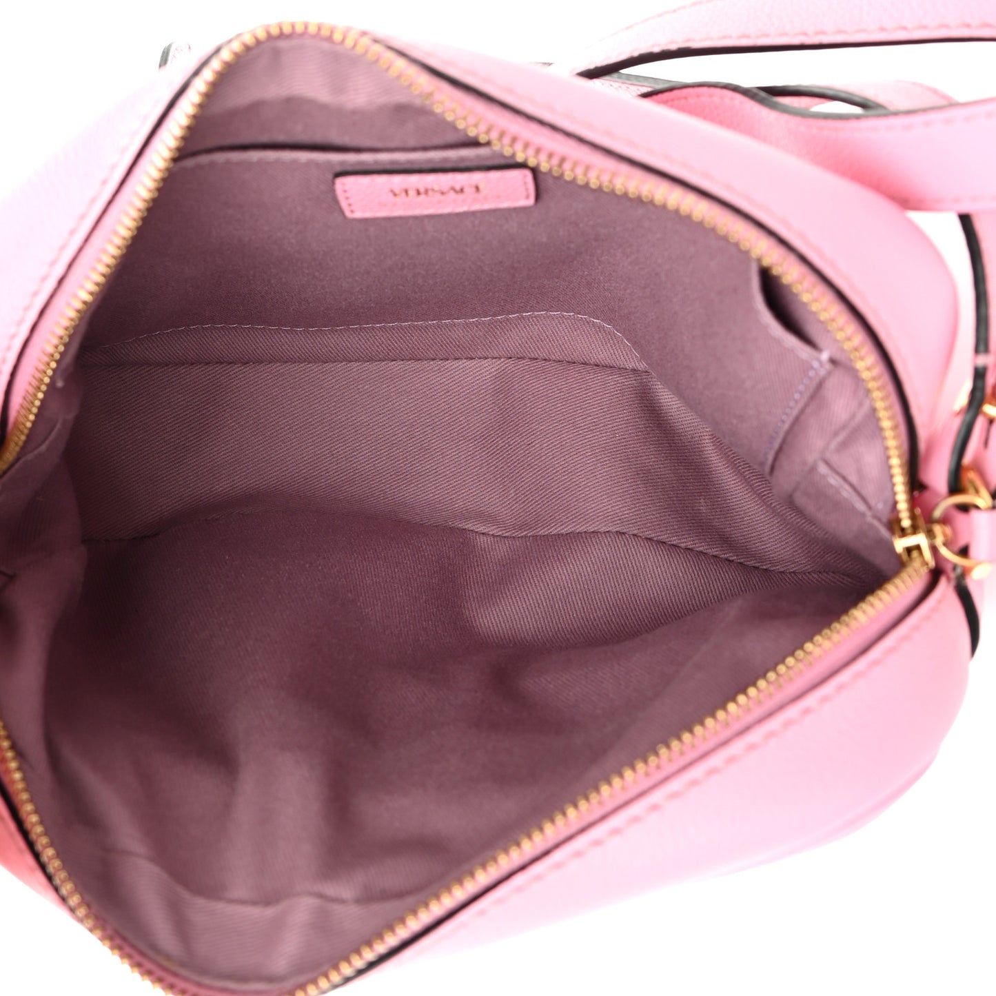 Grained Calfskin Medusa Camera Bag Pink