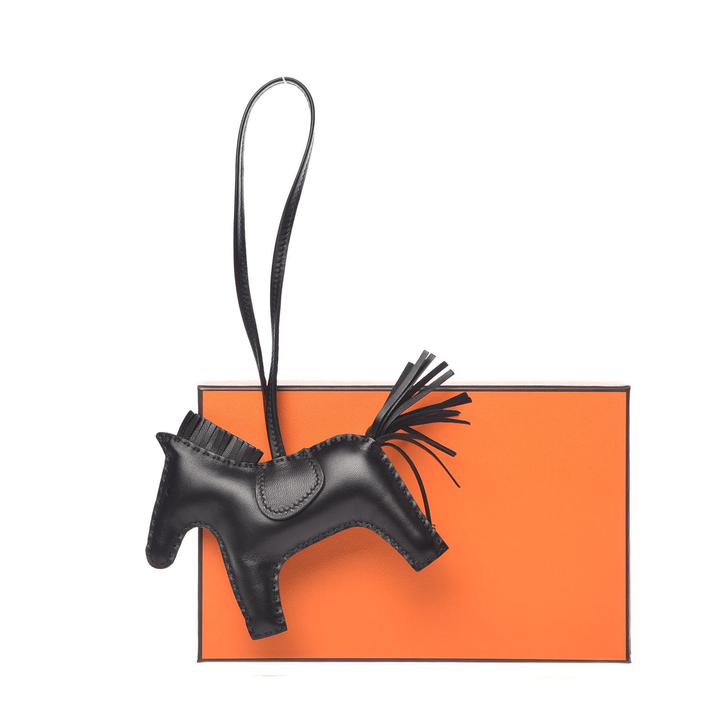 Milo Lambskin Grigri Rodeo Horse Bag Charm MM So Black