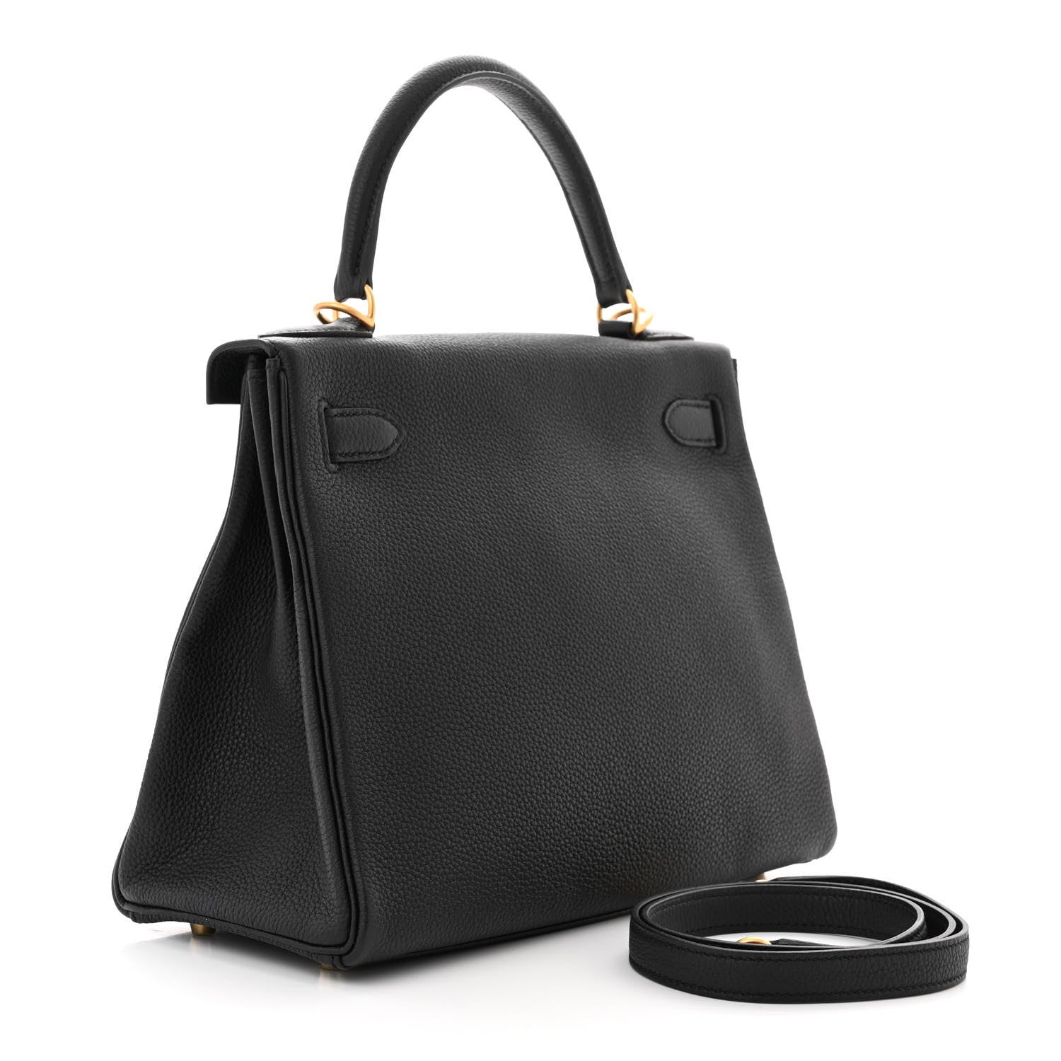 Hermes Togo Horseshoe Kelly Retourne 28 Black Vert Fonce 3 of 11