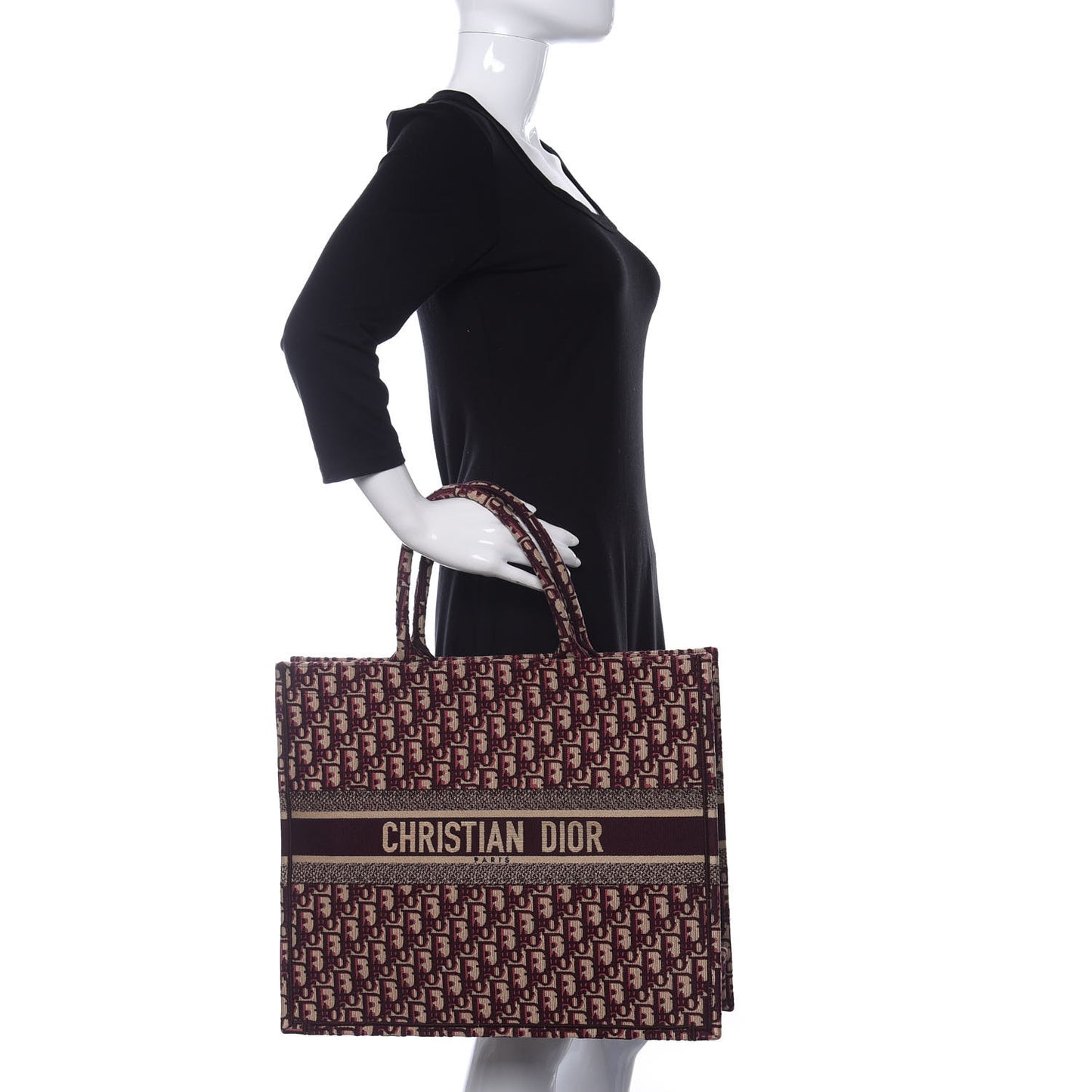 Oblique Large Book Tote Burgundy Multicolor