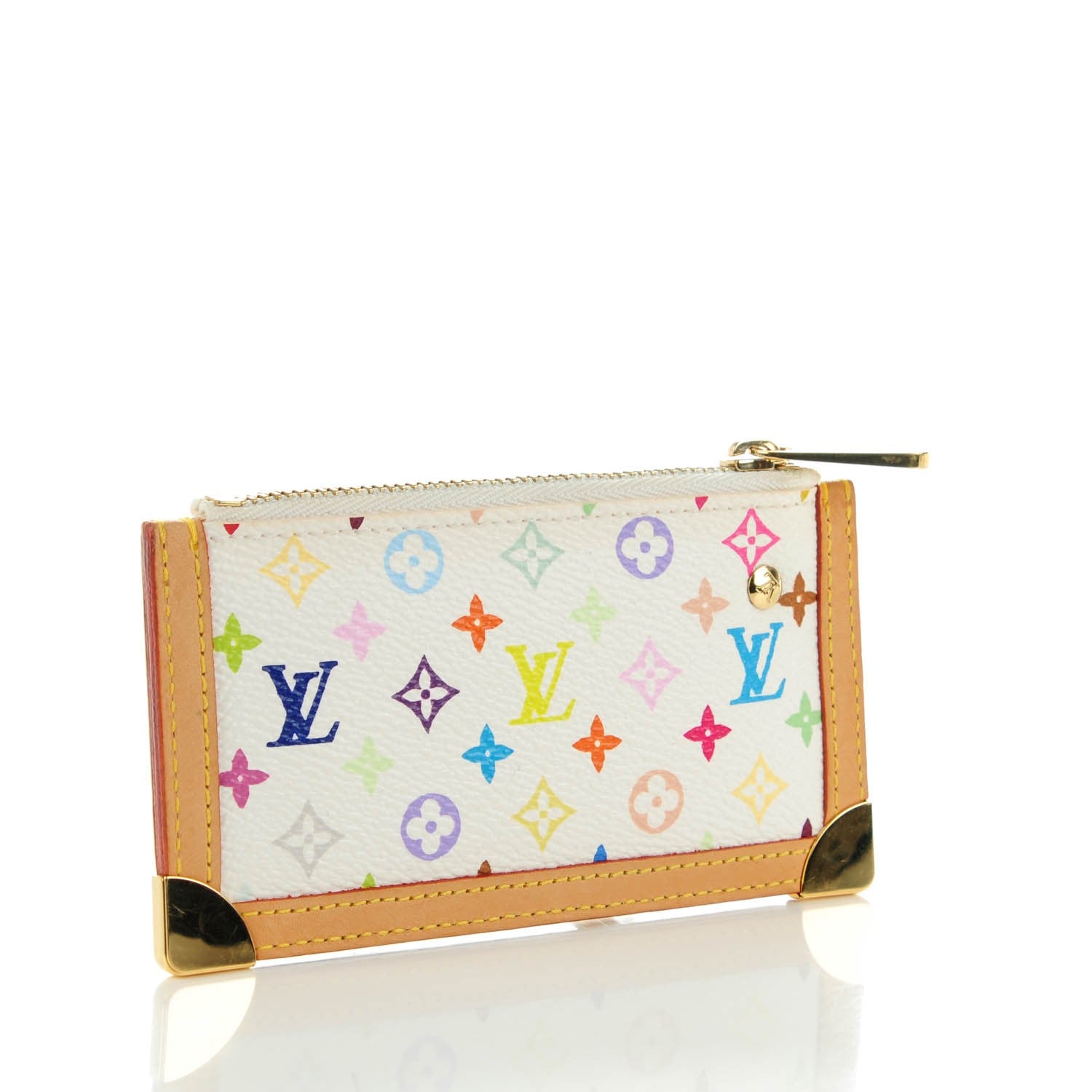 Louis Vuitton Monogram Multicolor Key Pouch White 3 of 7