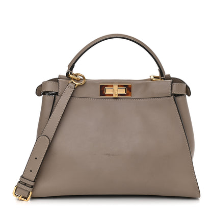 Fendi Vitello Seta Plexiglass Tortoise Medium Peekaboo Iconic Satchel Tortora 1 of 13