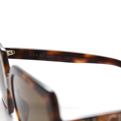 Gucci Acetate Square Frame Crystal Sunglasses GG 0418S Tortoiseshell 5 of 8