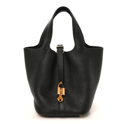 Hermes Taurillon Clemence Picotin Lock 18 PM Black 1 of 10