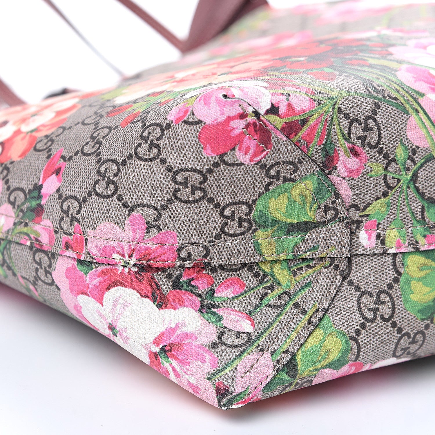 Gucci GG Supreme Monogram Blooms Medium Reversible Tote Beige Multicolor Dry Rose 6 of 8