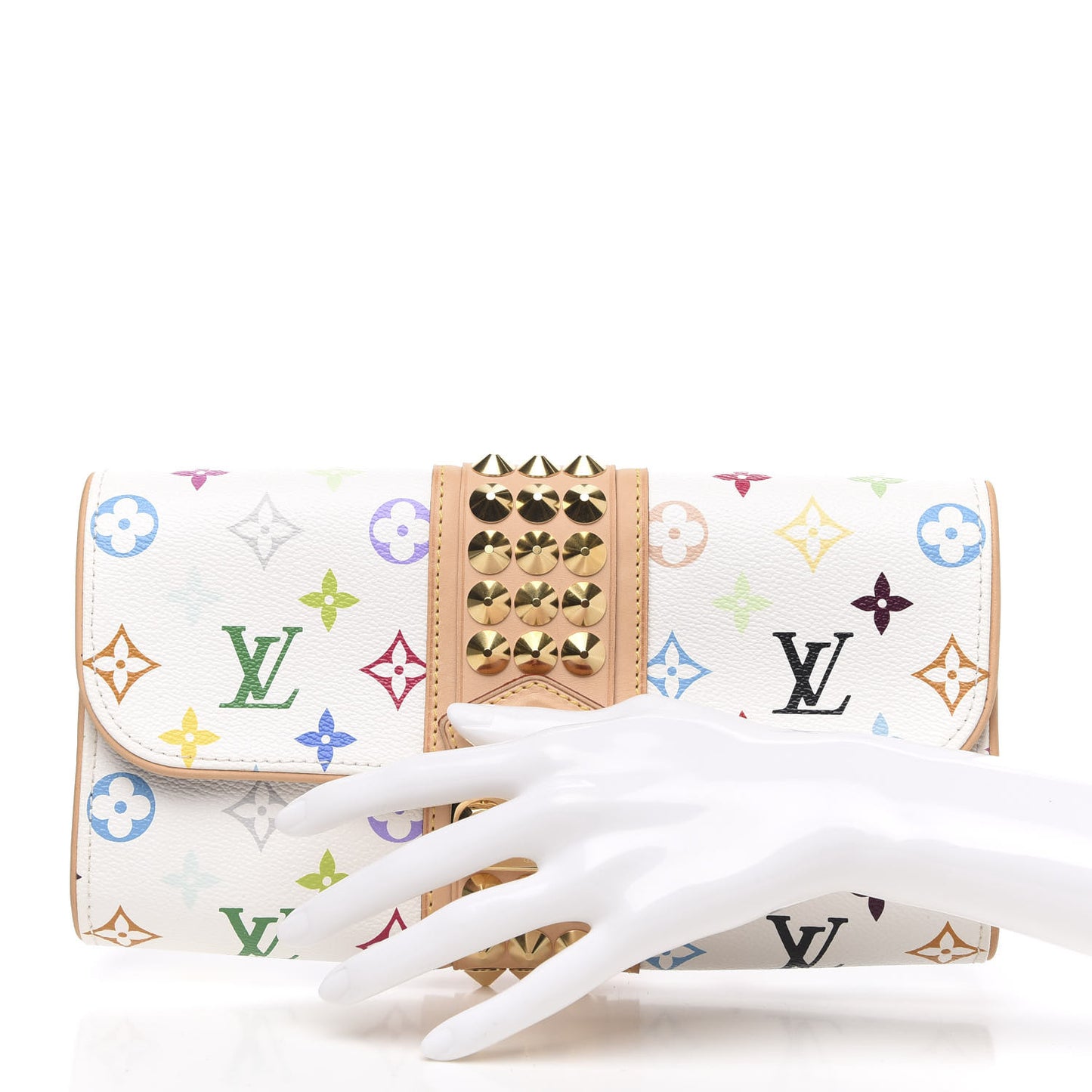 Monogram Multicolor Courtney Clutch White