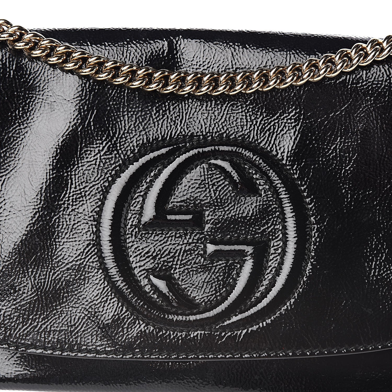 Gucci Patent Medium Soho Flap Crossbody Black 10 of 10