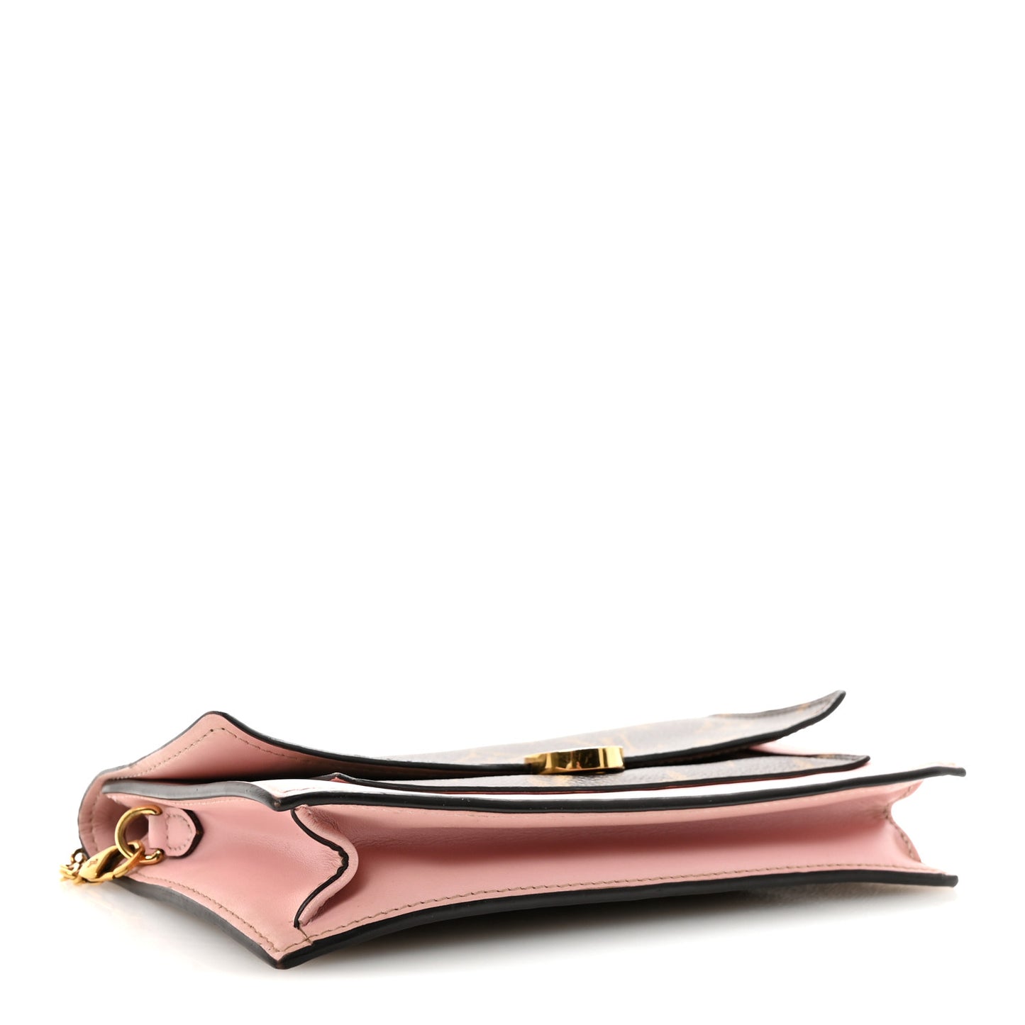 Monogram Flore Chain Wallet Rose Ballerine