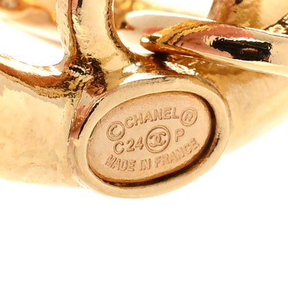 Chanel Quilted CC Logo Hoop Earrings Gold 4 of 4