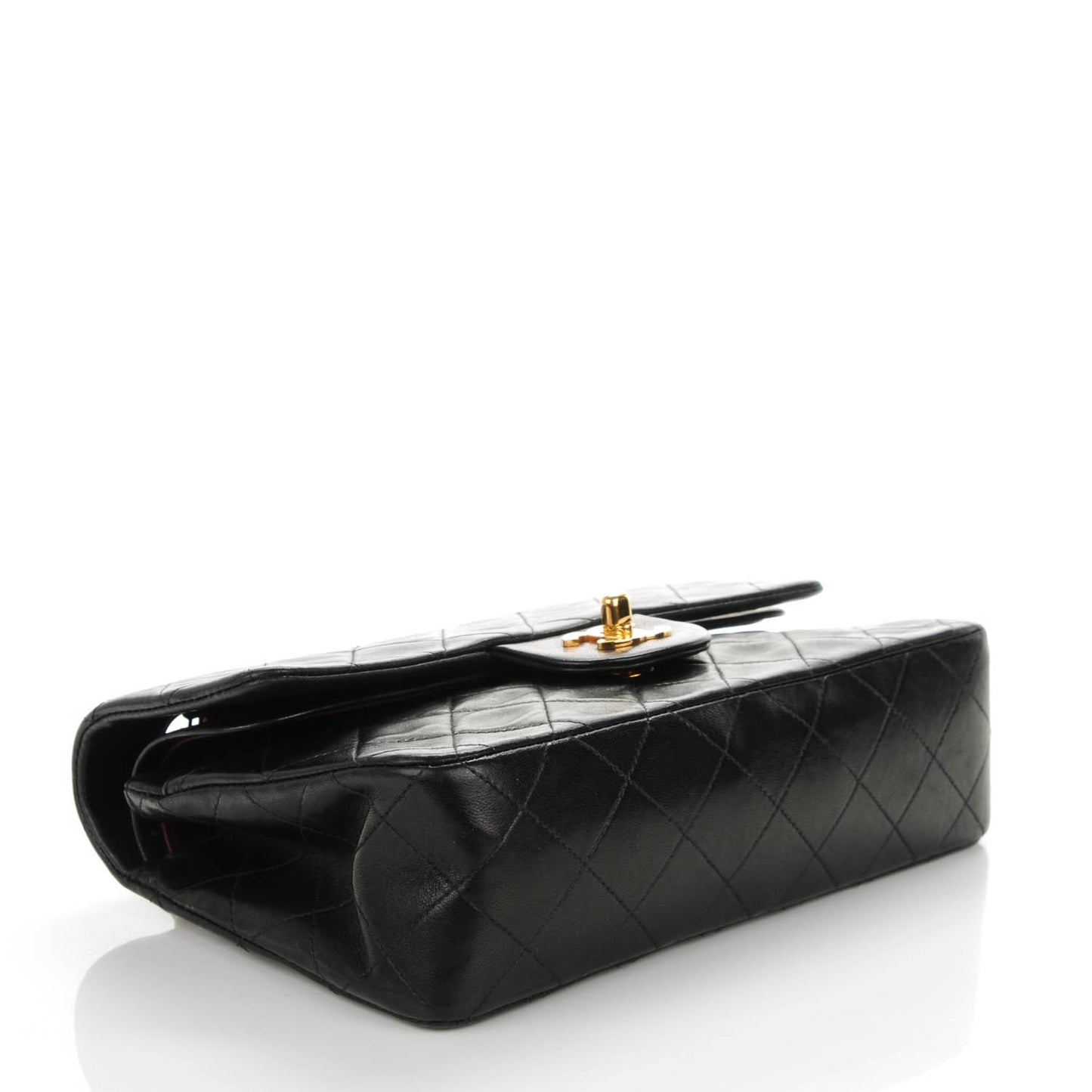 Lambskin Quilted Small Double Flap Black