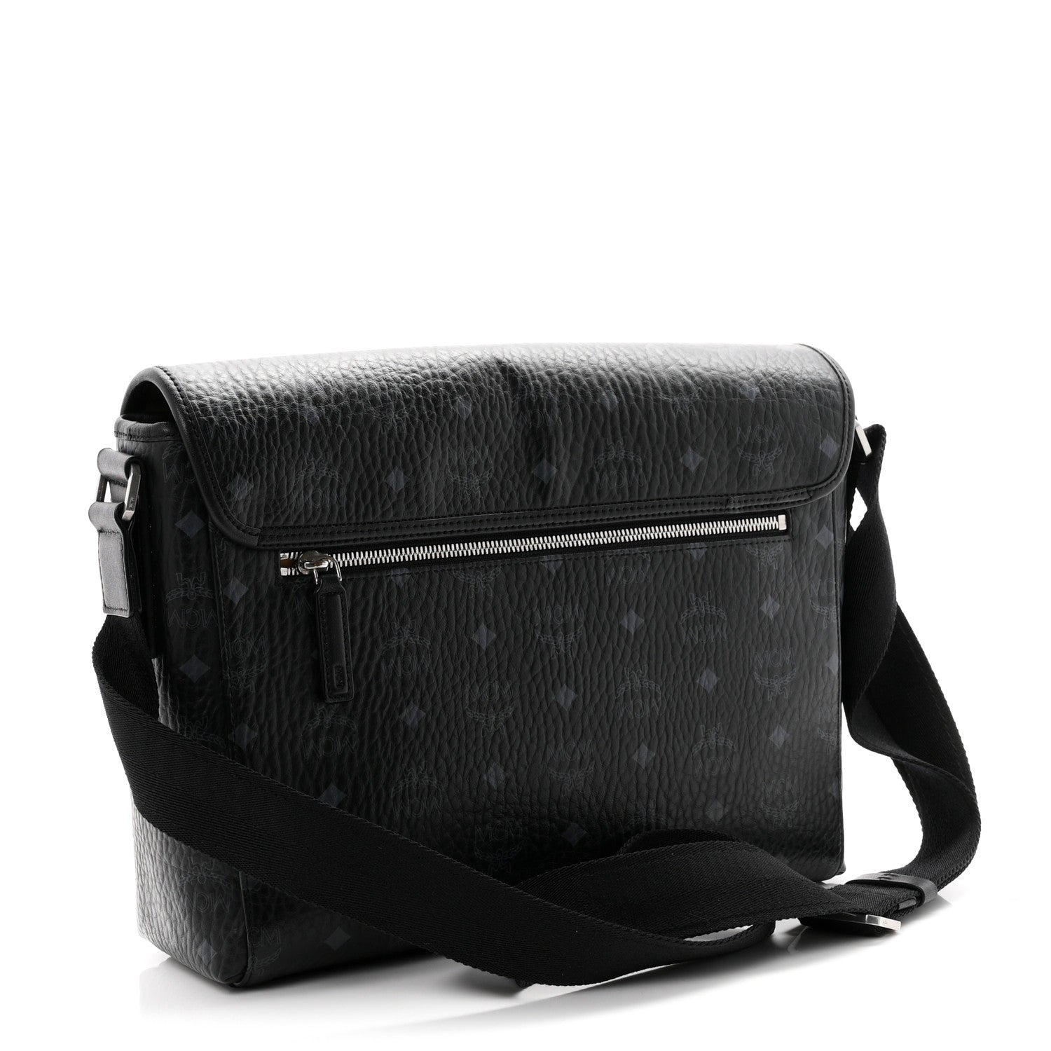 MCM Visetos Medium Aren Messenger Bag Black 3 of 10
