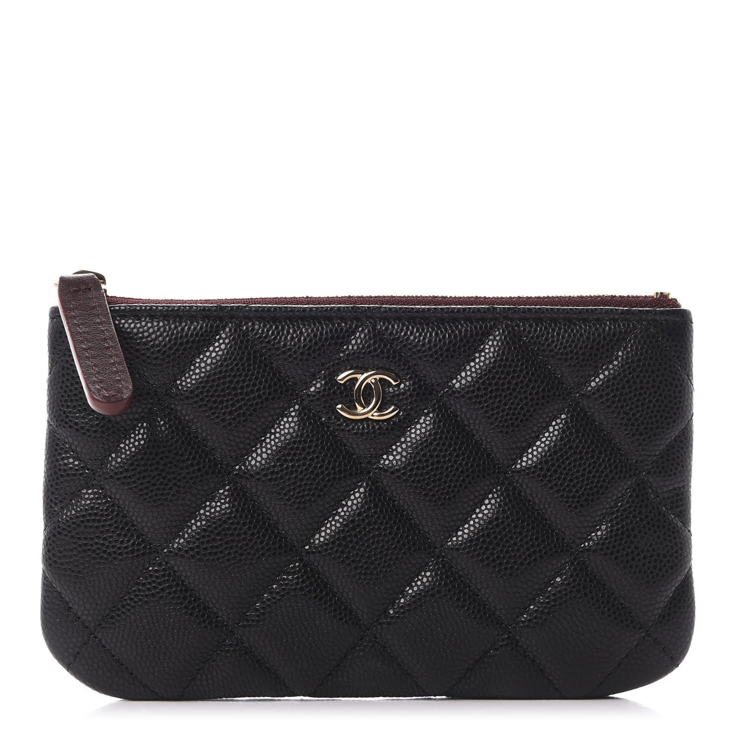 Caviar Quilted Small Cosmetic Case Black
