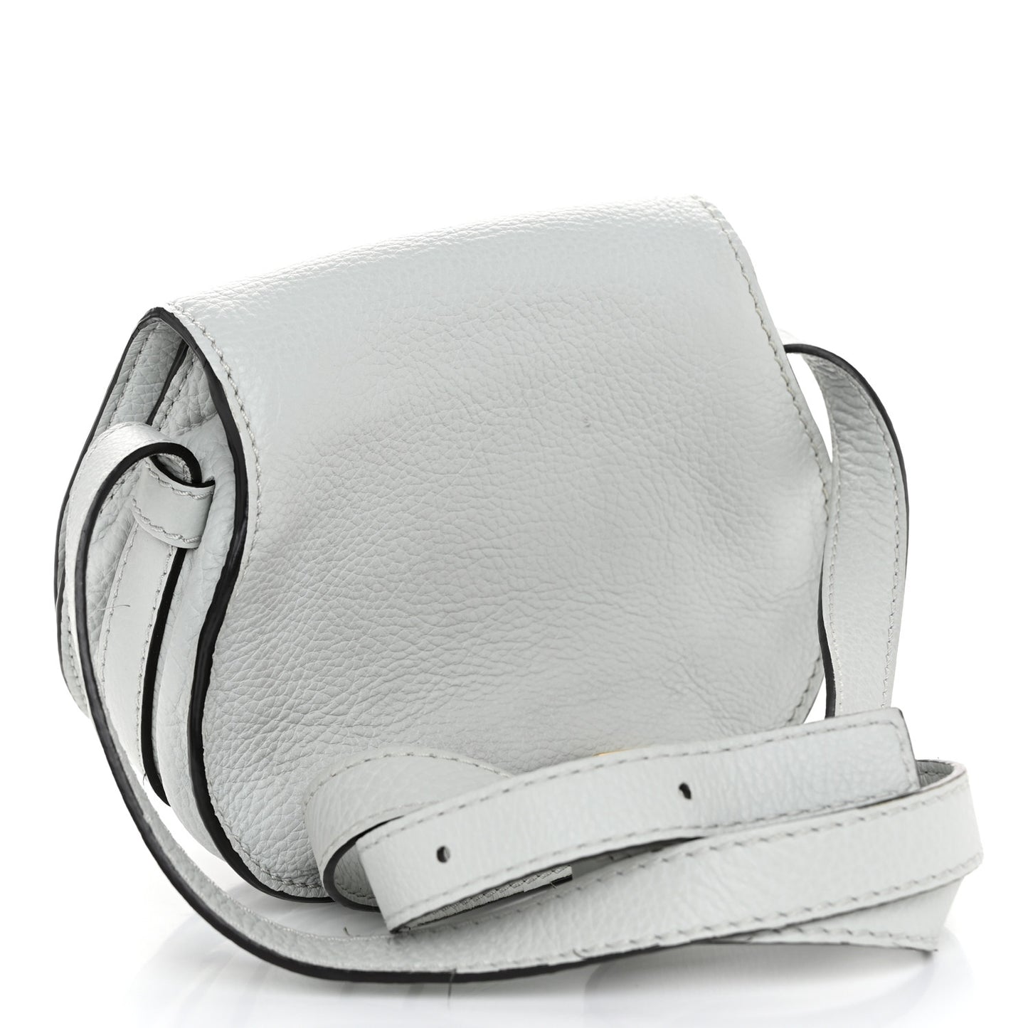 Calfskin Mini Marcie Round Crossbody Bag Faded Blue