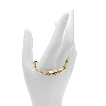 Hermes 18K Yellow Gold Diamond Pave PM Kelly Chaine Bracelet ST 2 of 5