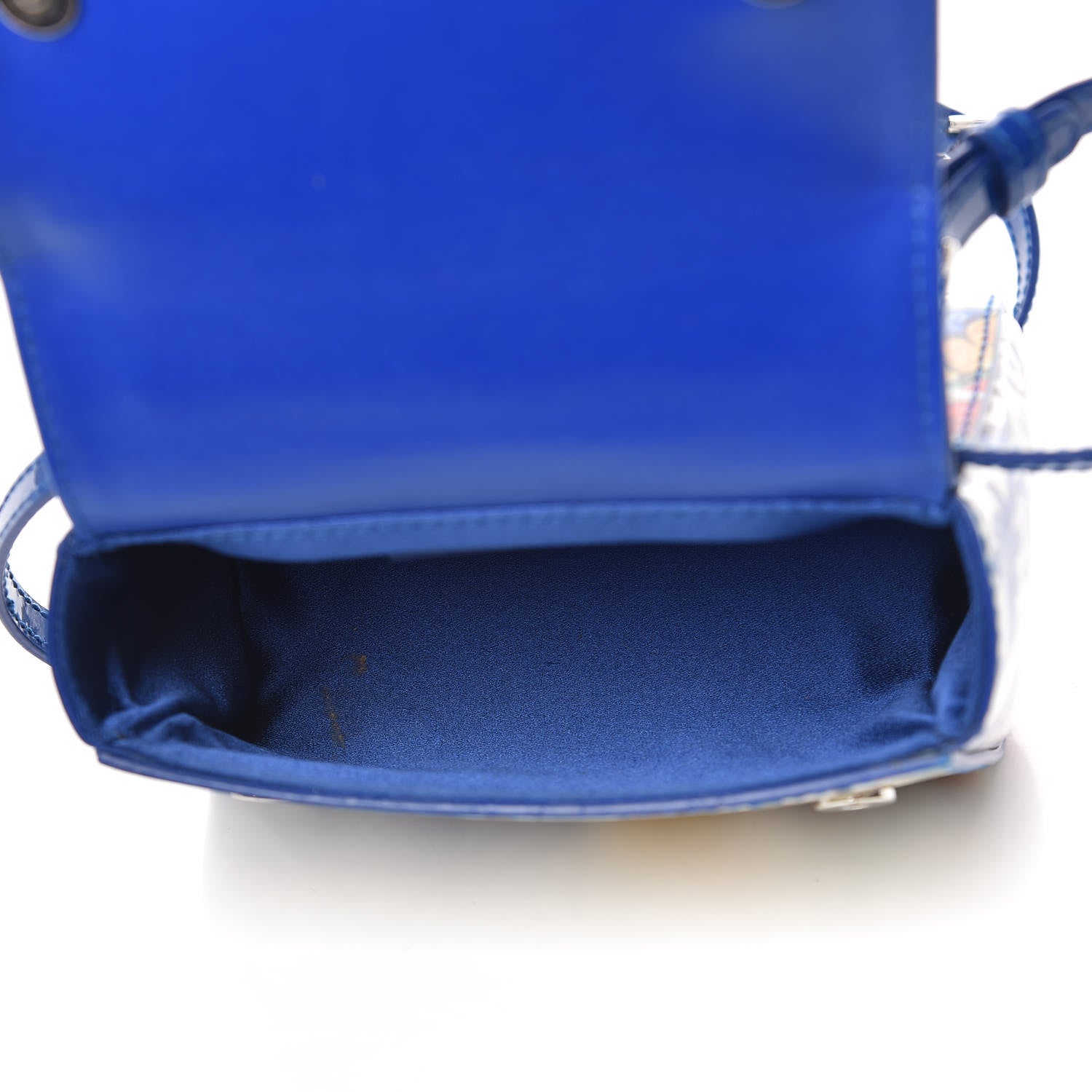 Dolce & Gabbana Vernis Micro Majolica Printed Miss Sicily Satchel White Blue 5 of 10