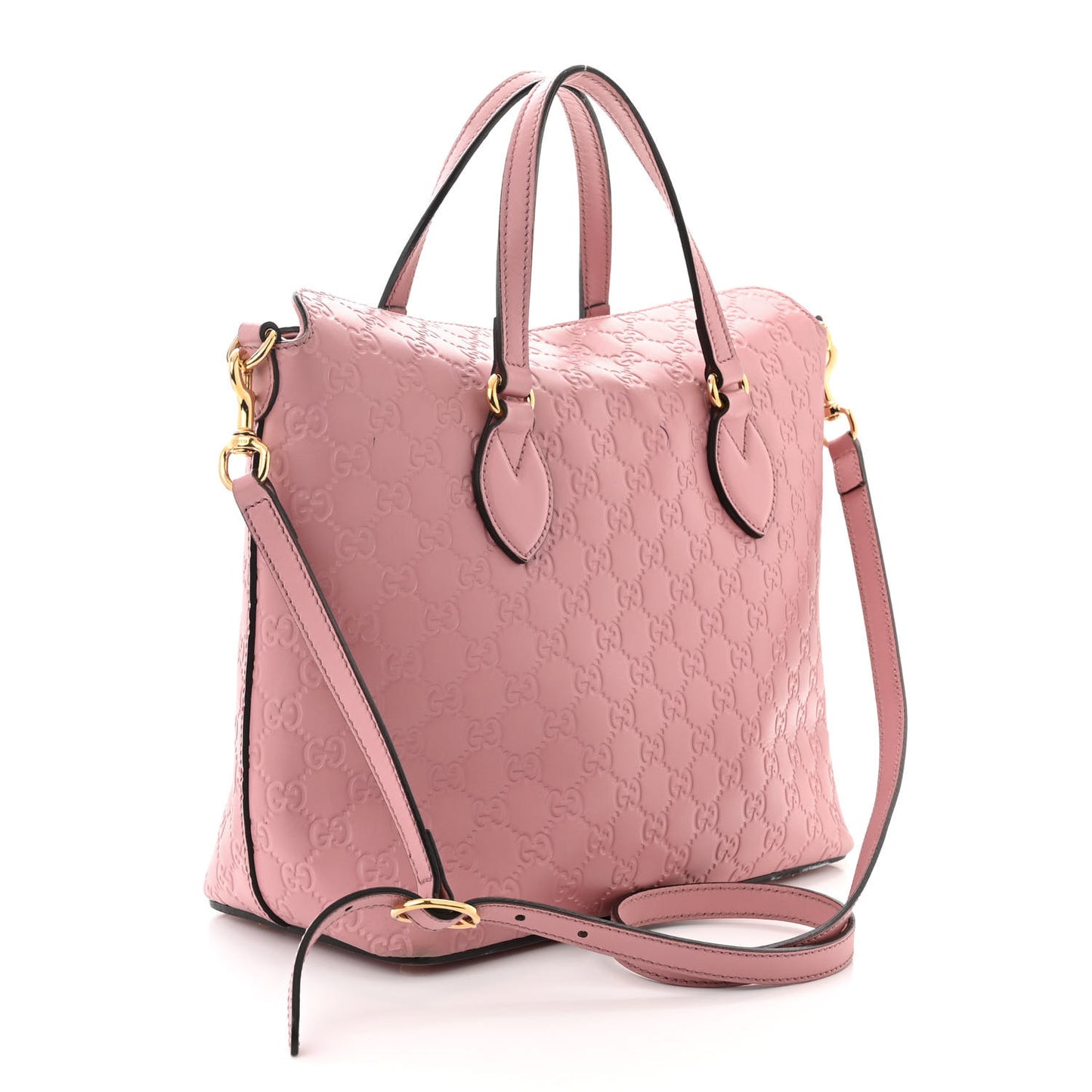 Guccissima Signature Linea A Foldover Tote Rose Baby Candy