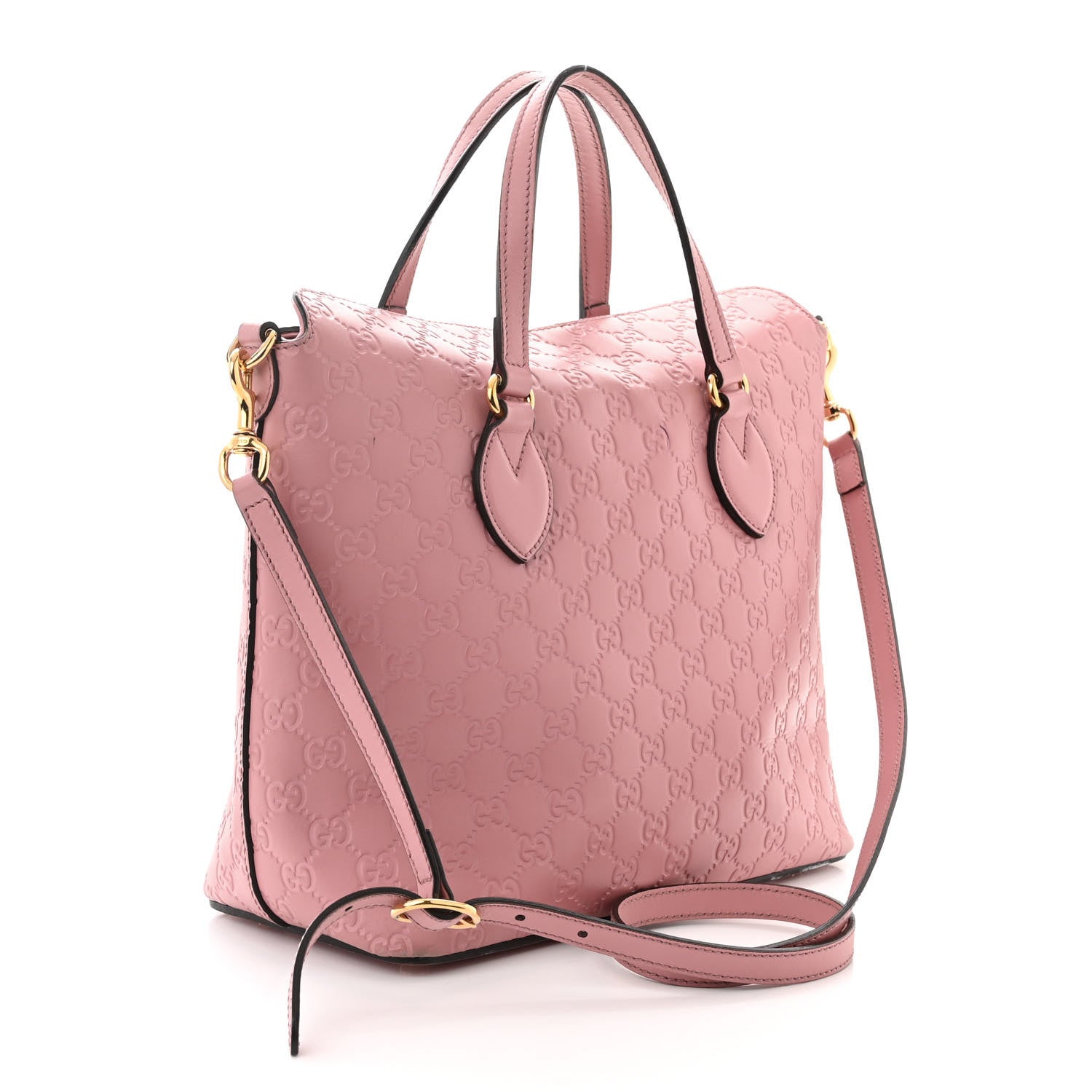 Gucci Guccissima Signature Linea A Foldover Tote Rose Baby Candy 3 of 13