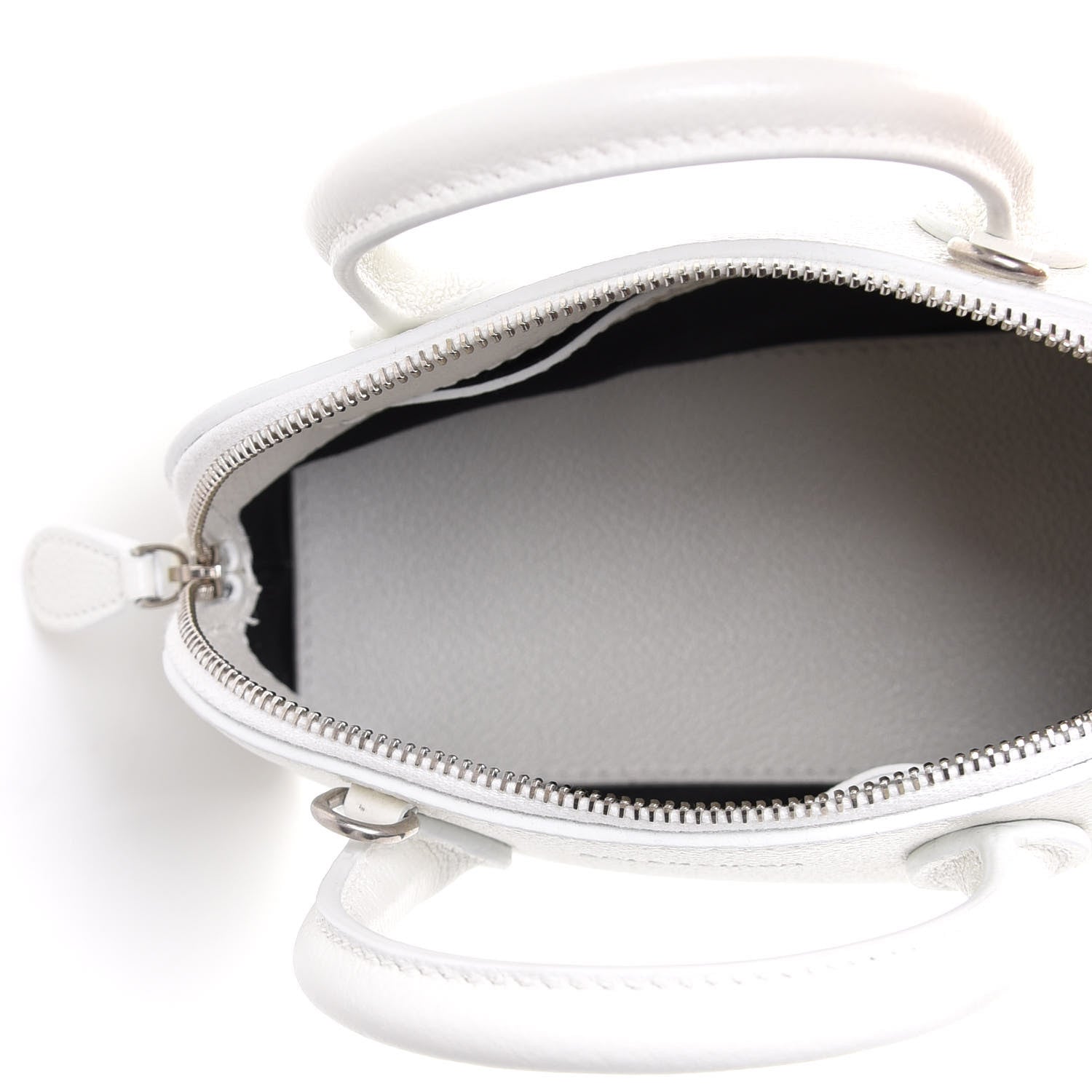 Balenciaga Grained Calfskin XXS Ville Top Handle Bag White Black 5 of 11