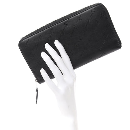Stella McCartney Eco Alter Nappa Perforated Logo Zip Wallet Black 2 of 7