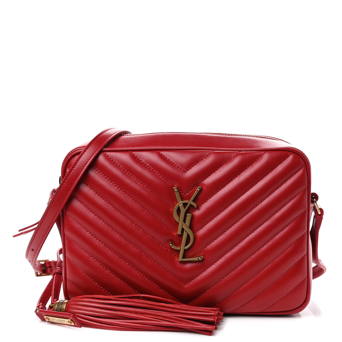 Calfskin Matelasse Monogram Lou Camera Bag Red