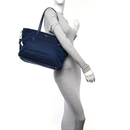 Prada Tessuto Nylon Saffiano Tote Baltico 2 of 9
