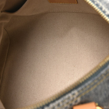 Louis Vuitton Damier Denim 3D Speedy Bandouliere 25 Bleu 5 of 9