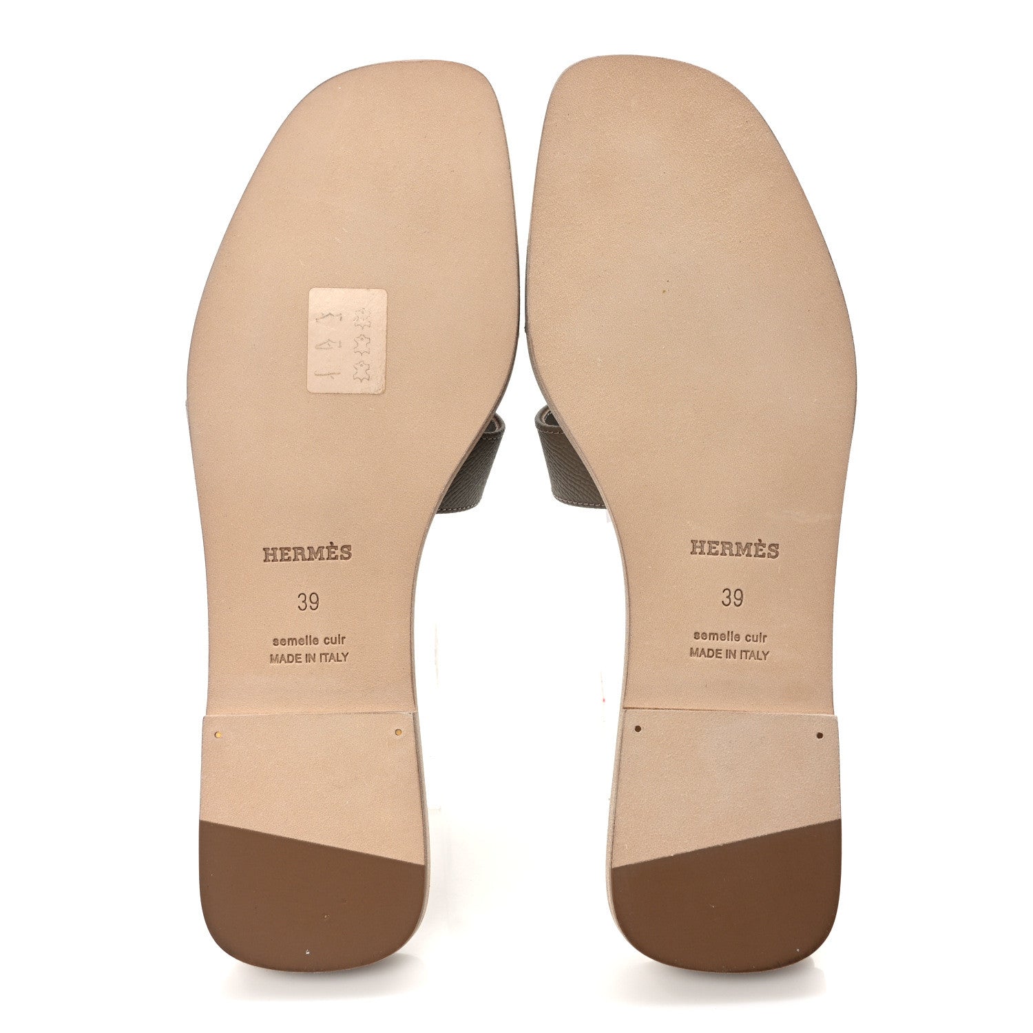 Hermes Epsom Oran Sandals 39 Etoupe 5 of 8