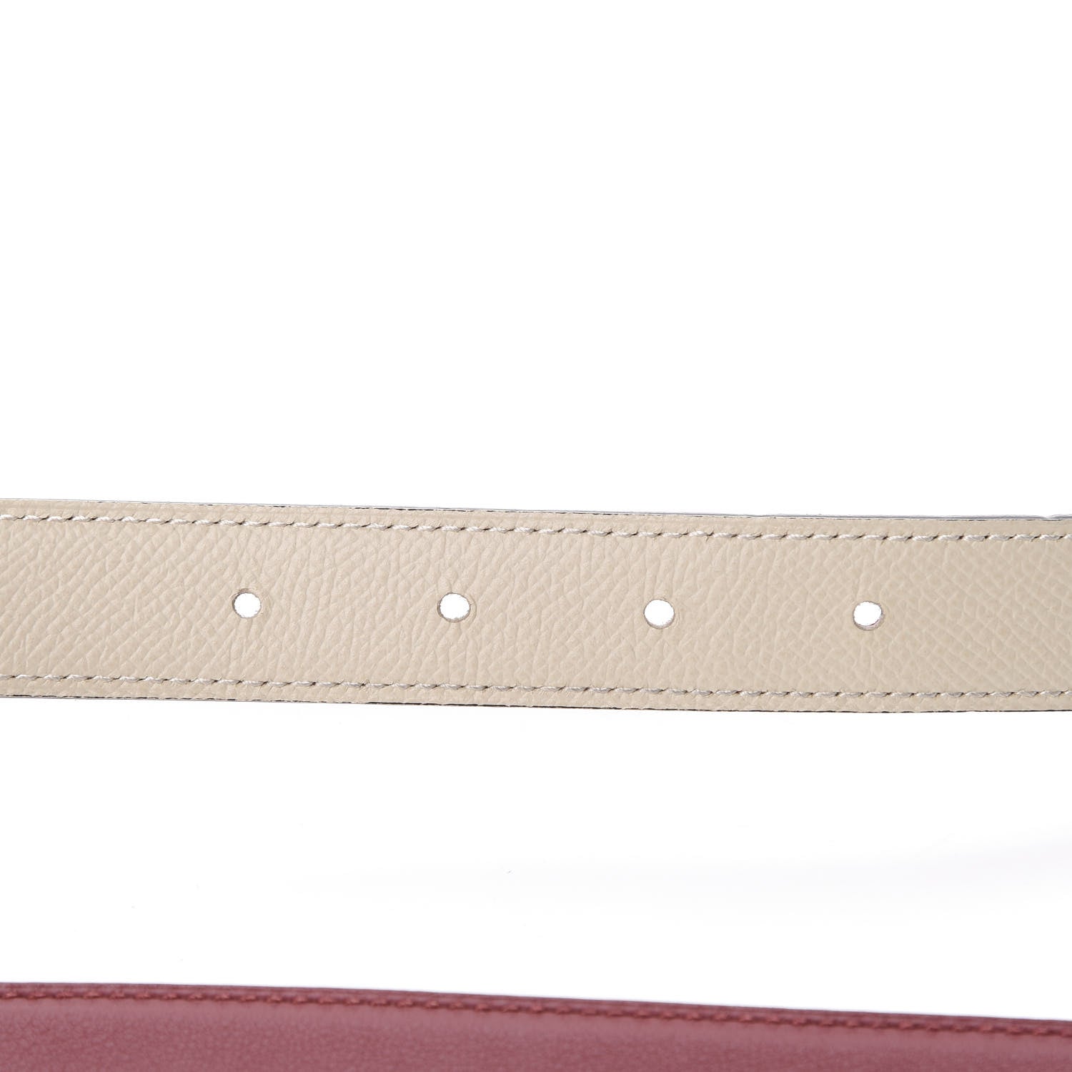 Hermes Swift Epsom 24mm Belt Strap 75 Rouge Grenat Craie 6 of 7