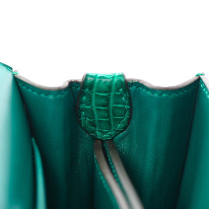 Hermes Matte Alligator Mini Sac Roulis Malachite 12 of 20