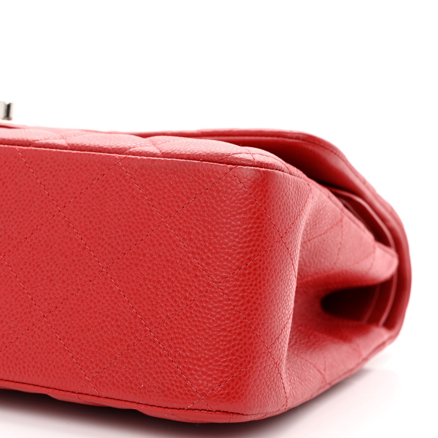 Caviar Quilted Jumbo Double Flap Red