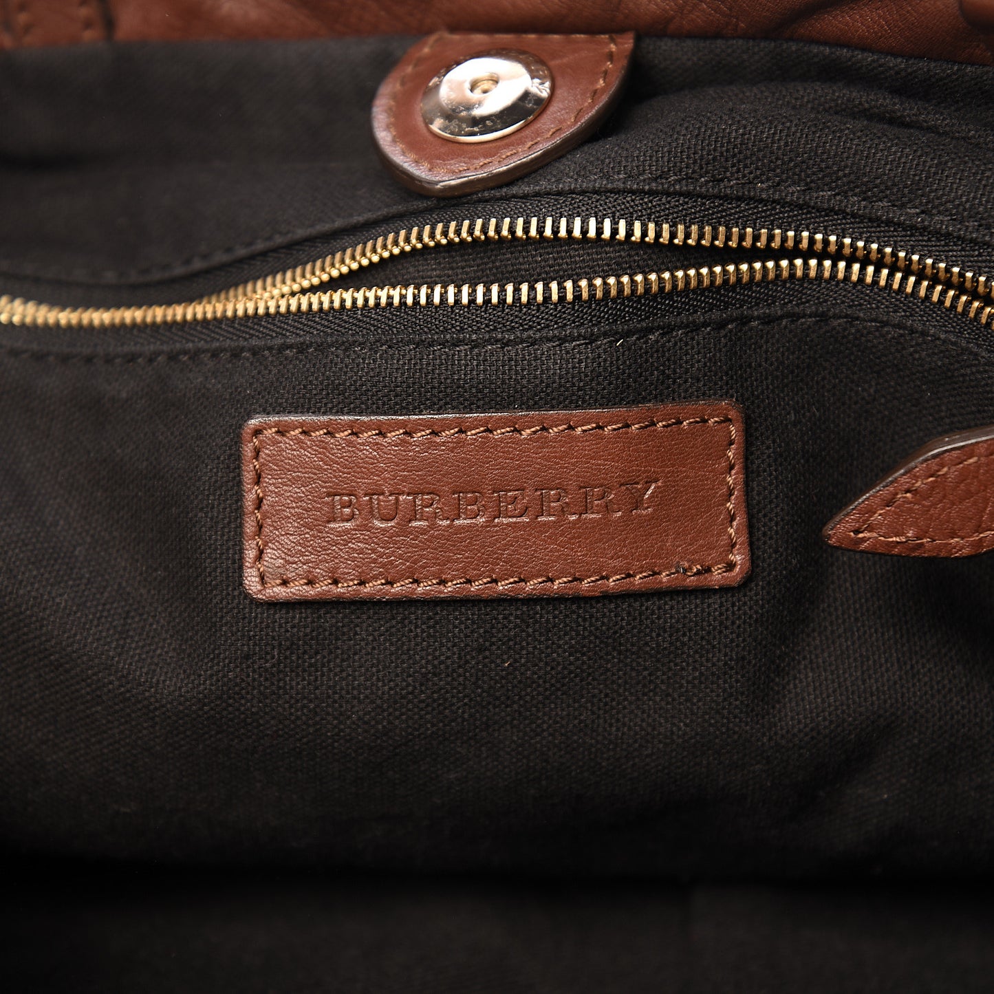 Soft Calfskin House Check Big Crush Tote Brown Ochre