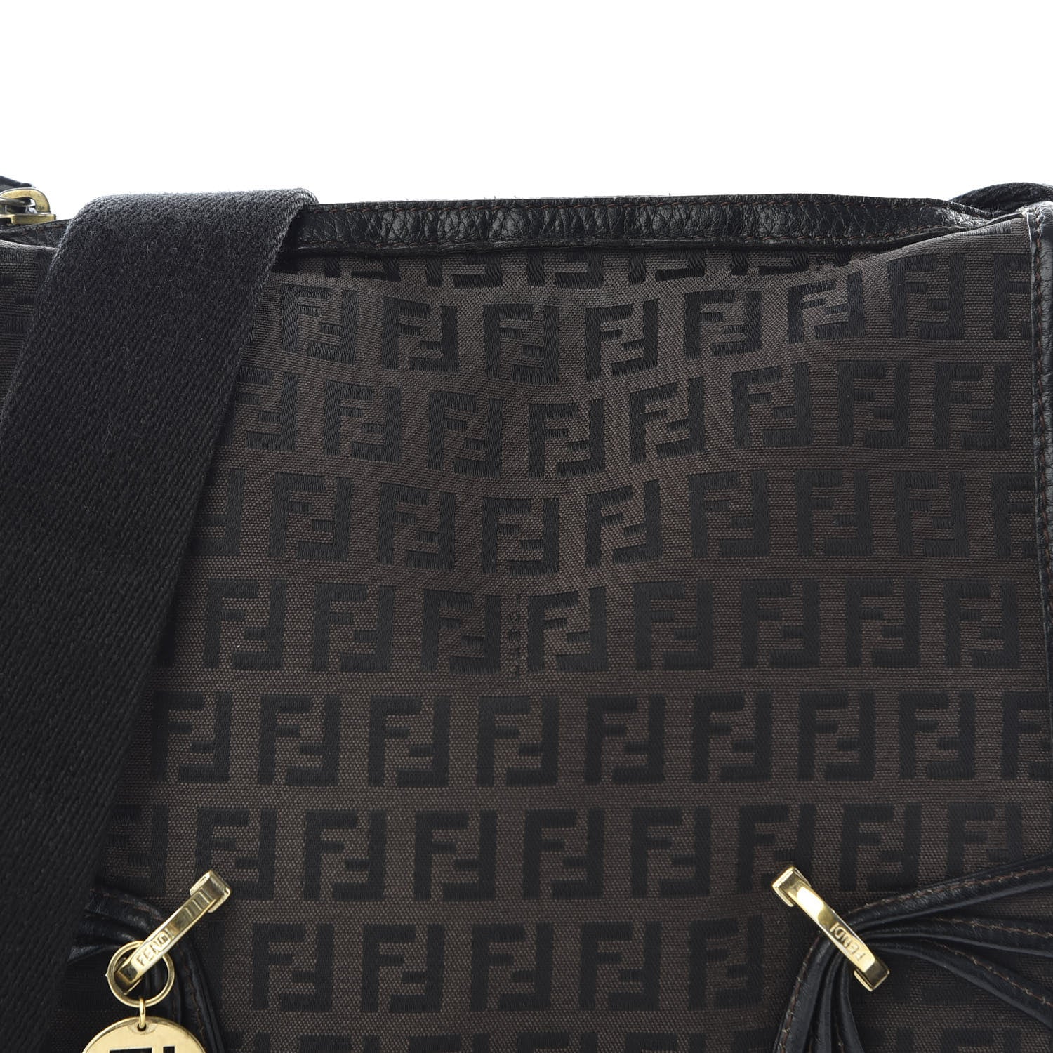 Fendi Zucchino Crossbody Messenger Dark Brown 8 of 8