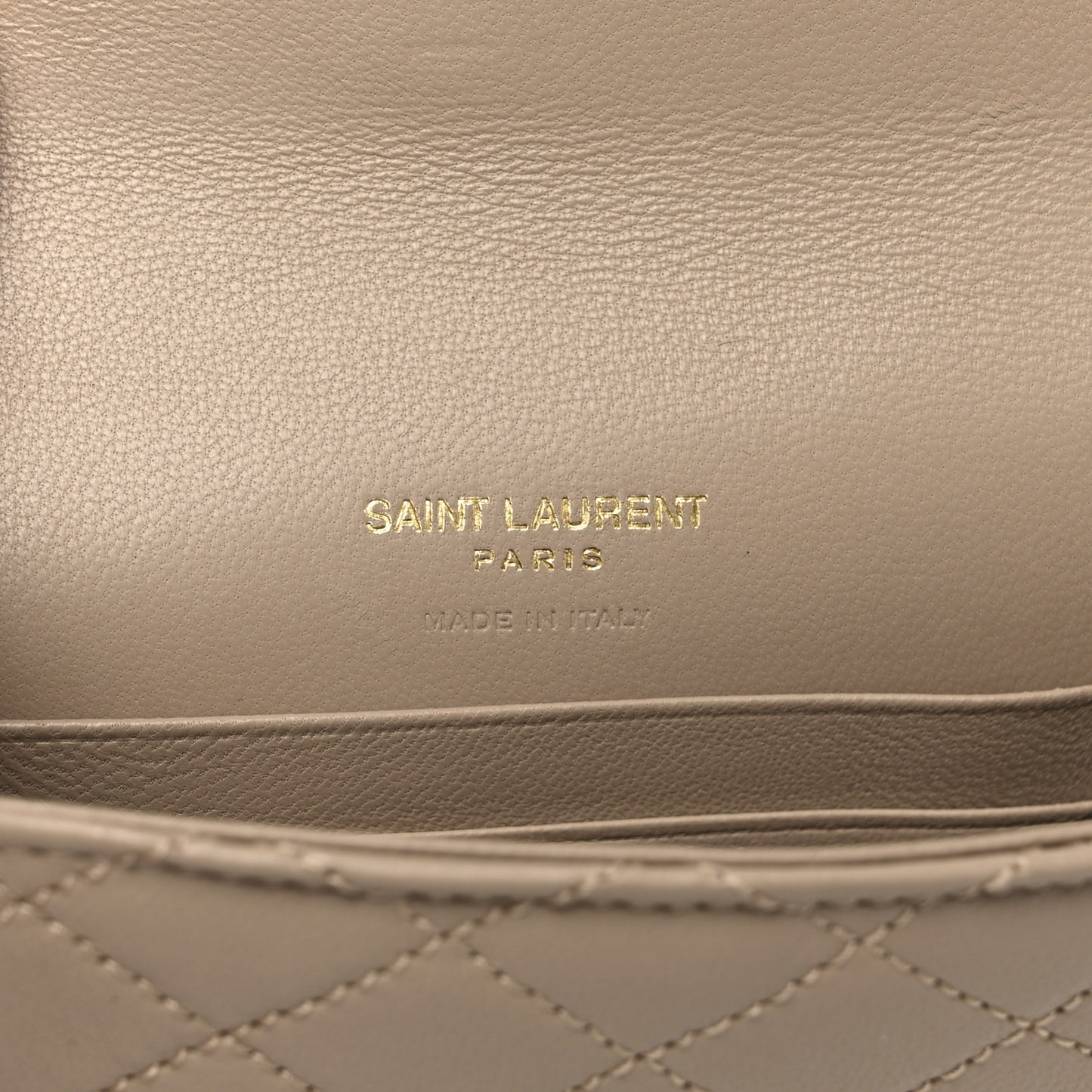 Lambskin Quilted Monogram Gaby Small Envelope Wallet Beige