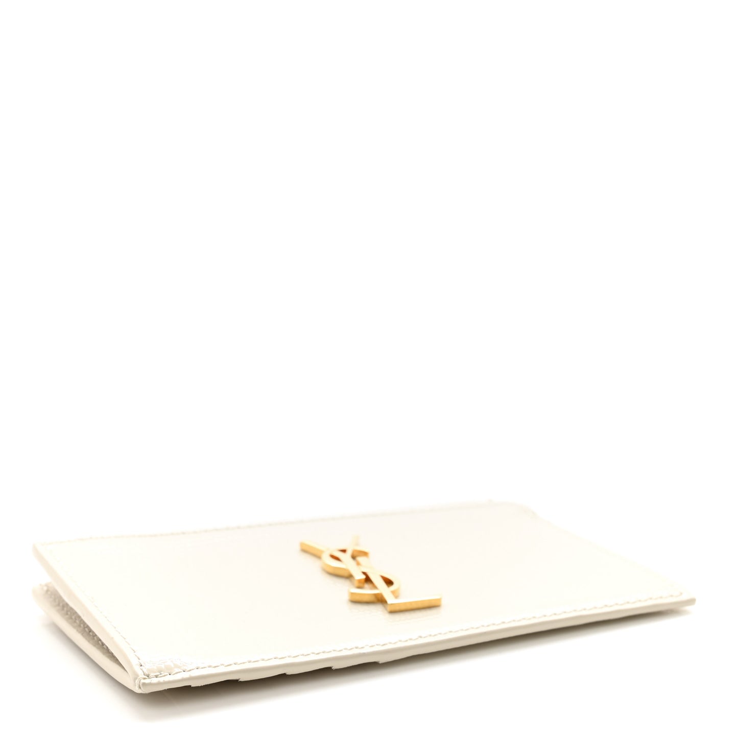 Calfskin Lizard Embossed Monogram Fragments Zippered Card Case Crema Soft