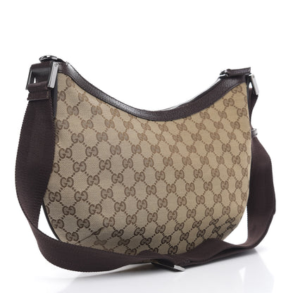 Gucci Monogram Medium Half Moon Hobo Dark Brown 3 of 12