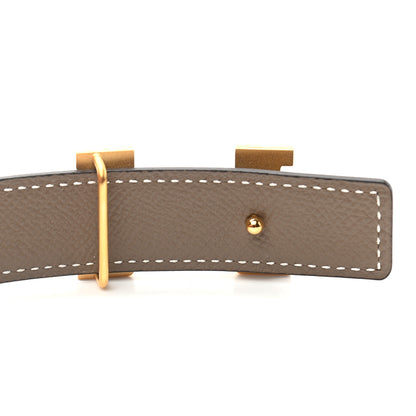 Hermes Swift Epsom 24mm Mini Constance H Belt 80 Black Etoupe 4 of 6