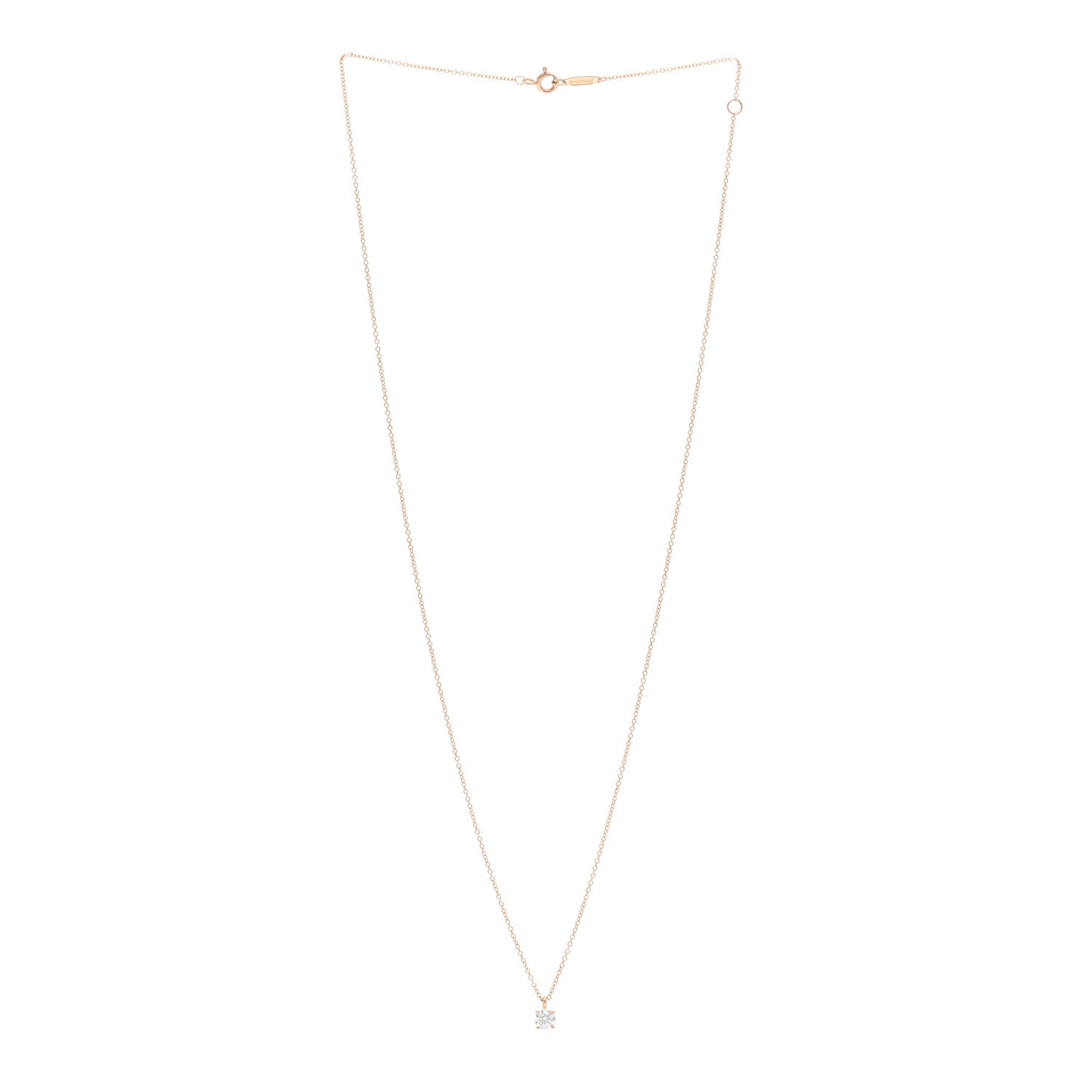 18K Rose Gold Diamond .40ct Solitaire Pendant Necklace
