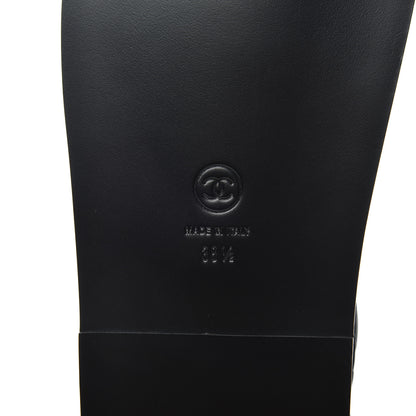 Chanel Lambskin Quilted Velcro Dad Sandals 38.5 Black 6 of 9