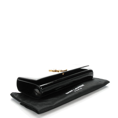 Saint Laurent Textured Patent Classic Monogram Clutch Black 4 of 6