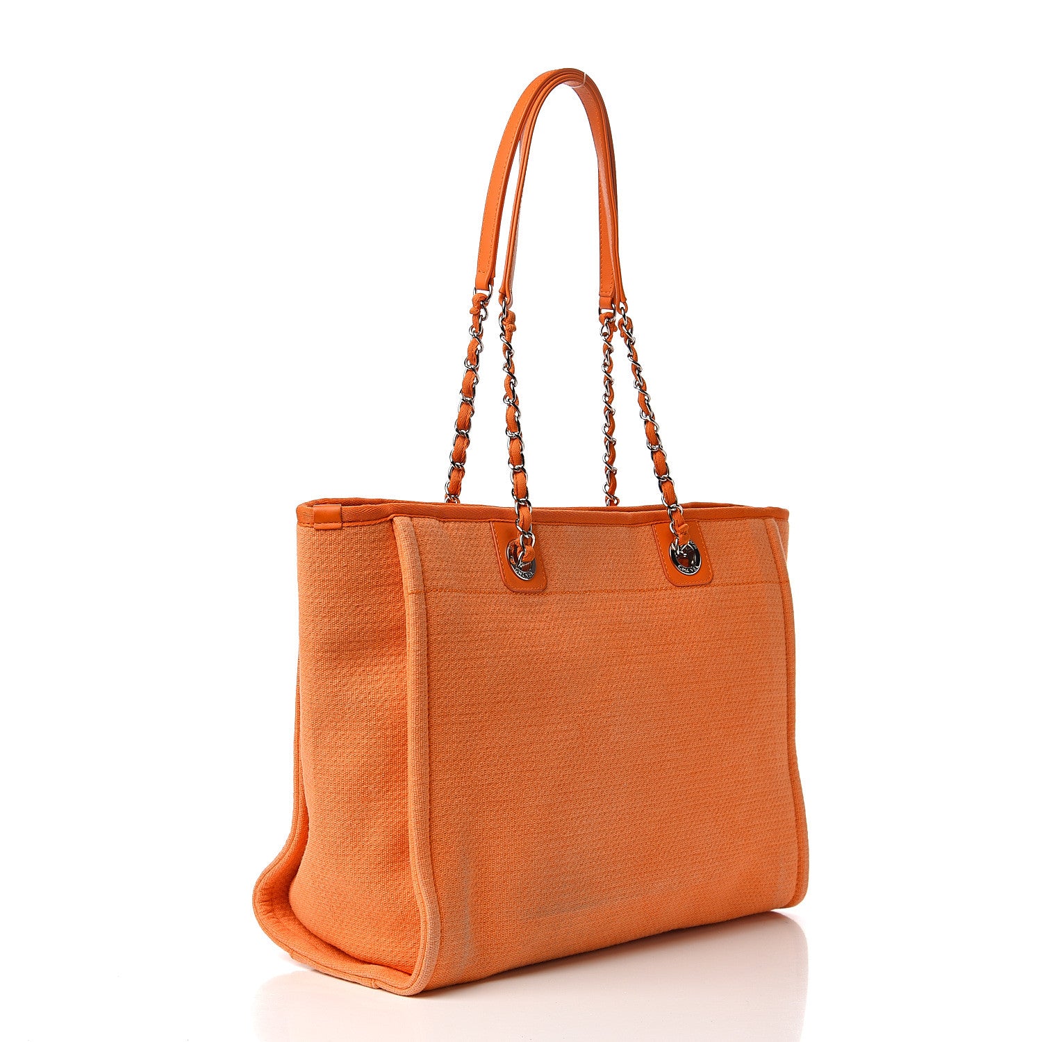 Chanel Canvas Small Deauville Tote Orange 2 of 10