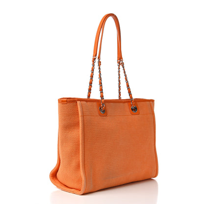 Chanel Canvas Small Deauville Tote Orange 2 of 10