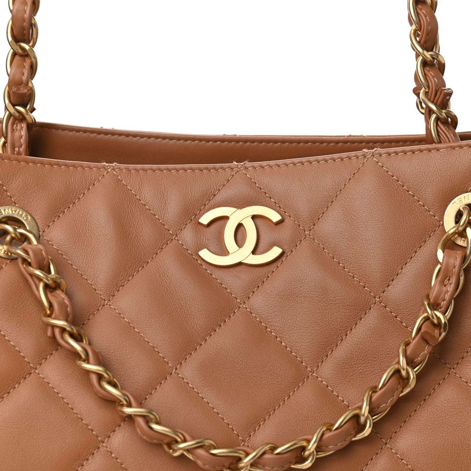 Chanel Lambskin Shopping Tote Camel 10 of 10