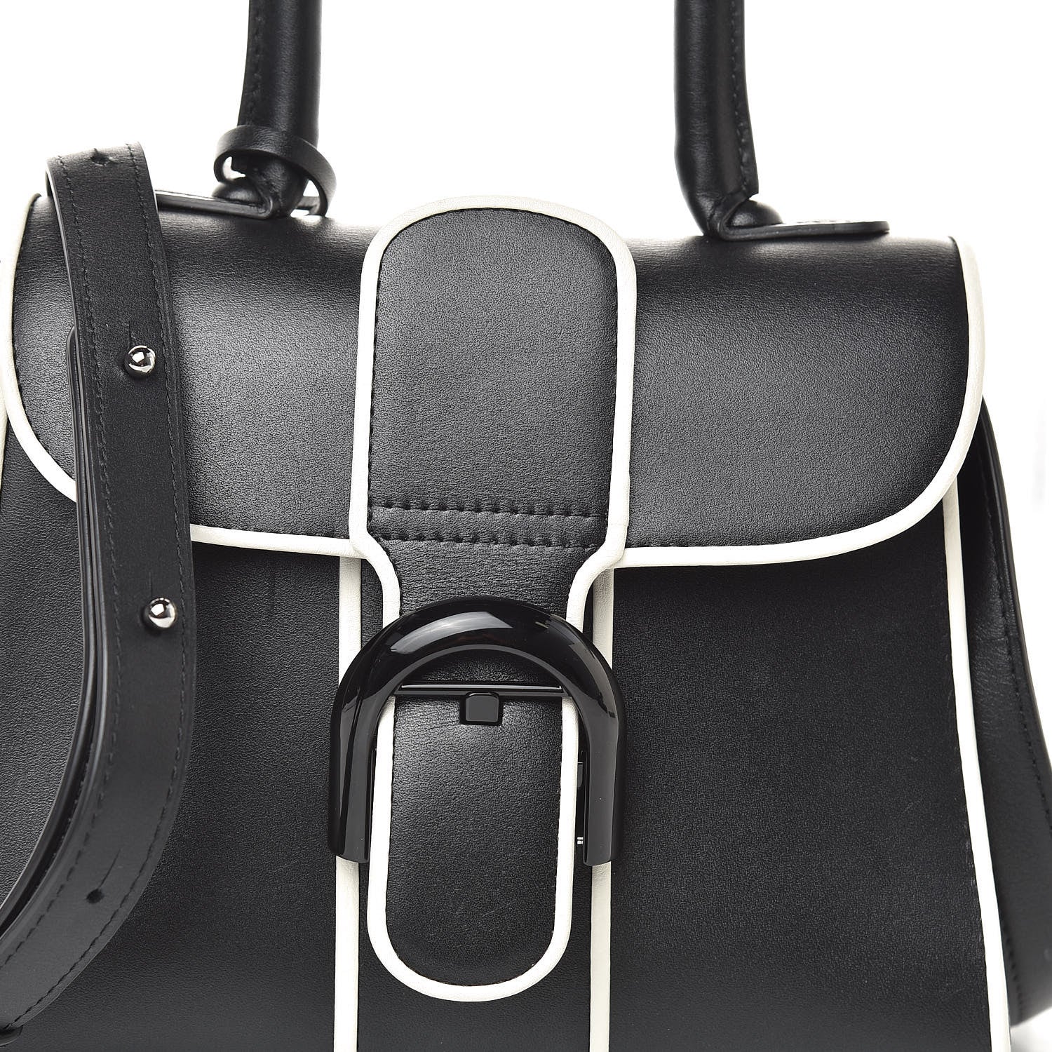 Delvaux Calfskin Illusion Piped Mini Brillant Satchel Black 7 of 9