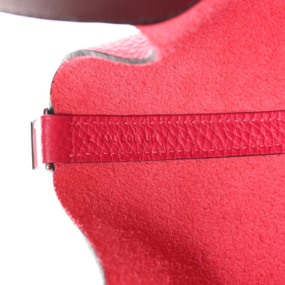 Hermes Taurillon Clemence Swift Eclat Picotin Lock 22 MM Framboise Rouge Sellier 7 of 12