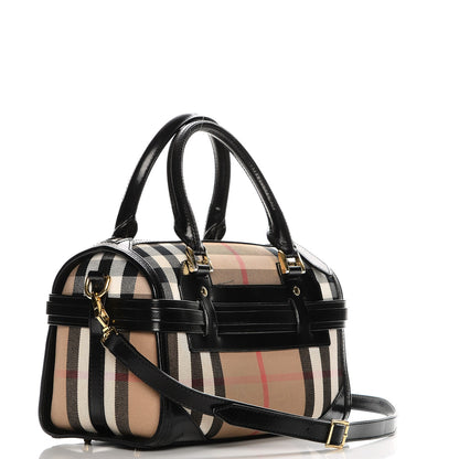 Burberry House Check Bridle Calfskin Medium Alchester Bowling Bag Black 4 of 15